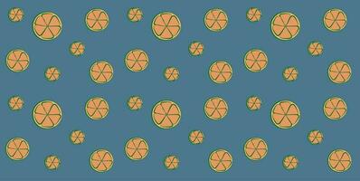 Seamless pattern citrus orange on a blue background Vector background abstraction. eps10