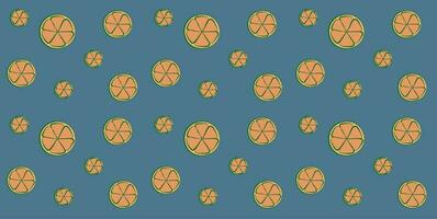 Seamless pattern citrus orange on a blue background Vector background abstraction. eps10