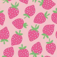 Seamless pattern with colorful strawberries. Summer background. vector