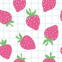 Seamless pattern with colorful strawberries. Summer background. vector