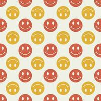 Cartoon seamless patterns with emoji for fashion, wallpapers, wrapping etc. Background set in trendy psychedelic weird cartoon style. vector