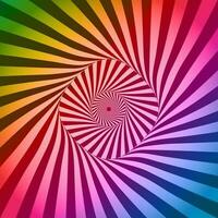 Abstract rainbow coloured optical illusion design vector