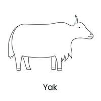 Yak icon line in vector, illustration of an animal. vector