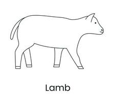 Lamb icon in vector, linear illustration. vector