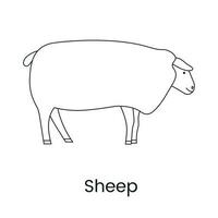 Sheep icon line in vector, illustration of an animal. vector