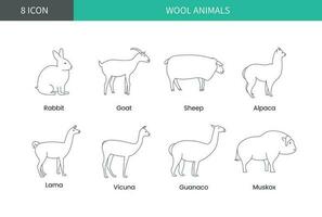 Animals that give wool linear vector icon.