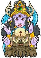 mythological indian goddess Kali, illustration design vector