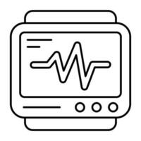 un icono de diseño único del monitor de ecg vector