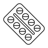 An editable design icon of pills strip vector