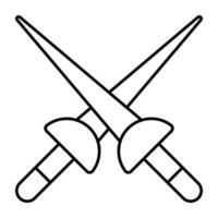 Battle tool concept icon, vector design of crossswords