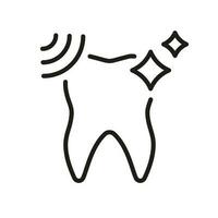 Dental Ultrasonic Cleaning Line Icon. Medical Tooth Whitening Linear Pictogram. Oral Care and Hygiene. Dentistry Outline Symbol. Dental Treatment Sign. Editable Stroke. Isolated Vector Illustration.
