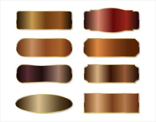 Collection of bronze metallic gradient badges
