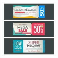 Collection of coupon promotion sale and super sale coupon discount vector