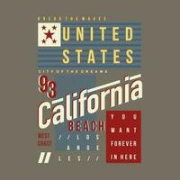 California unido estados texto marco letras gráfico tipografía vector t camisa