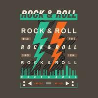 rock and roll lettering music live symbol graphic t shirt vector
