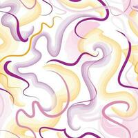 Abstract wavy lines seamless pattern. Spring organic texture with flowing wavy shapes. Beautiful watercolored background vector