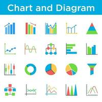 gráfico y diagrama icono conjunto vector