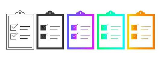 Big set of check marks icon. Tick, checkbox, flag, right, correct answer, option, document, questionnaire, survey. Business concept. Color gradient. vector
