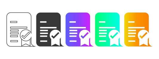 Big set of check marks icon. Tick, checkbox, flag, right, correct answer, option, document, questionnaire, survey. Business concept. Color gradient. vector