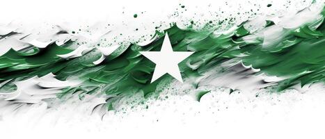 Banner for the independence or republic day of Nation. 3d brush stroke. . photo