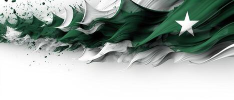 Banner for the independence or republic day of Nation. 3d brush stroke. . photo