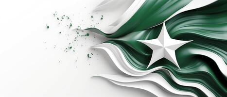 Banner for the independence or republic day of Nation. 3d brush stroke. . photo