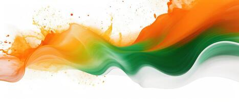 Independence Day concept cover Background with Waving flag in watercolor effect. . photo