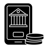 An icon design of mobile banking vector