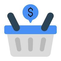 An icon design of shopping basket vector