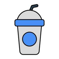 An editable design icon of takeaway drink vector