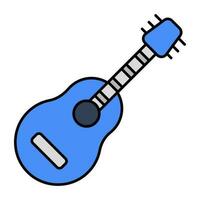 un instrumento musical de cuerda, icono de guitarra vector