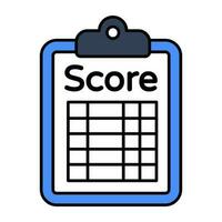 Score sheet icon in flat design vector