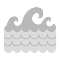 Conceptual flat design icon of ocean waves vector