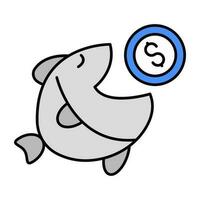 Modern design icon of financial fish vector