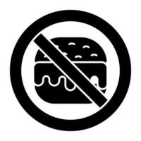 An icon design of no fast food vector