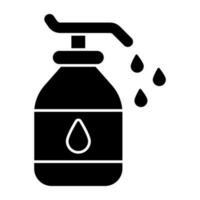 A solid design icon of hand sanitizer vector