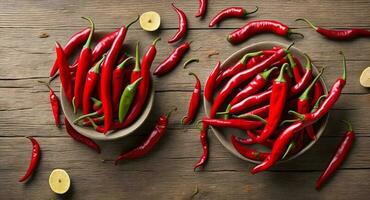 Chili pepper in a beautiful bowl. ai generation photo
