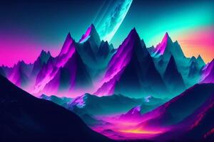 Neon Wilderness Discovering the Mountains of Light. photo