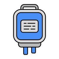 Conceptual flat design icon of iv drip vector