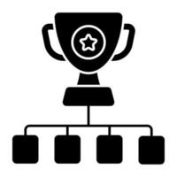 A solid design icon of trophy cup vector