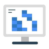 A flat design, icon of computer game vector