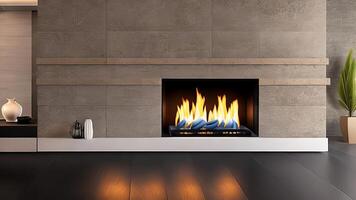 room with fireplace. photo