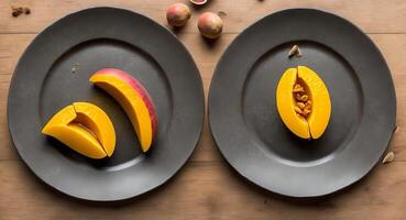 mango on a beautiful plate. . photo