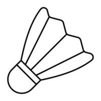 Badminton birdie icon, linear design of shuttlecock vector