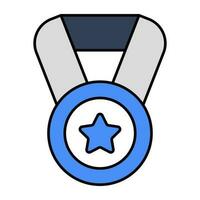 1st position achievement medal icon in flat design vector