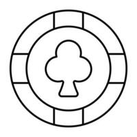 A linear design icon of casino token vector