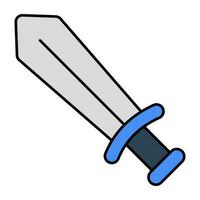 A flat design, icon of sword vector