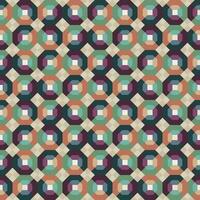 Seamless abstract background pattern. Colorful octagon and square geometric shapes. Texture design for publication, textile, tile, cover, poster, backdrop, banner, wall. Vector illustration.