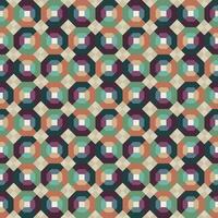 Seamless abstract background pattern. Colorful octagon and square geometric shapes. Texture design for publication, textile, tile, cover, poster, backdrop, banner, wall. Vector illustration.