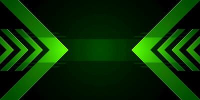 Green arrowhead right triangle. 3D gradient abstract background. Design element for template, card, cover, banner, poster, backdrop, wall. Vector illustration.